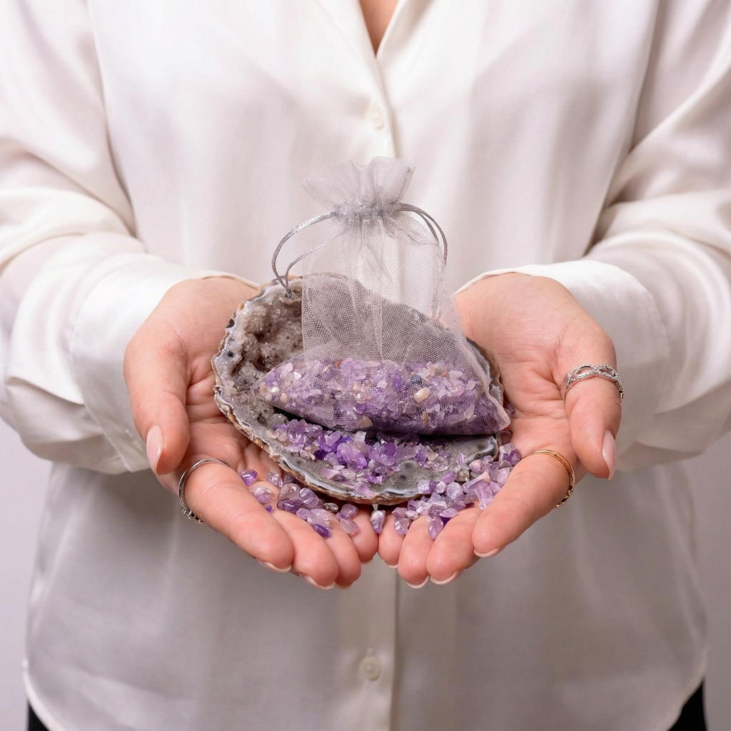 Ametist Kırık Taş Kese - 40 gr