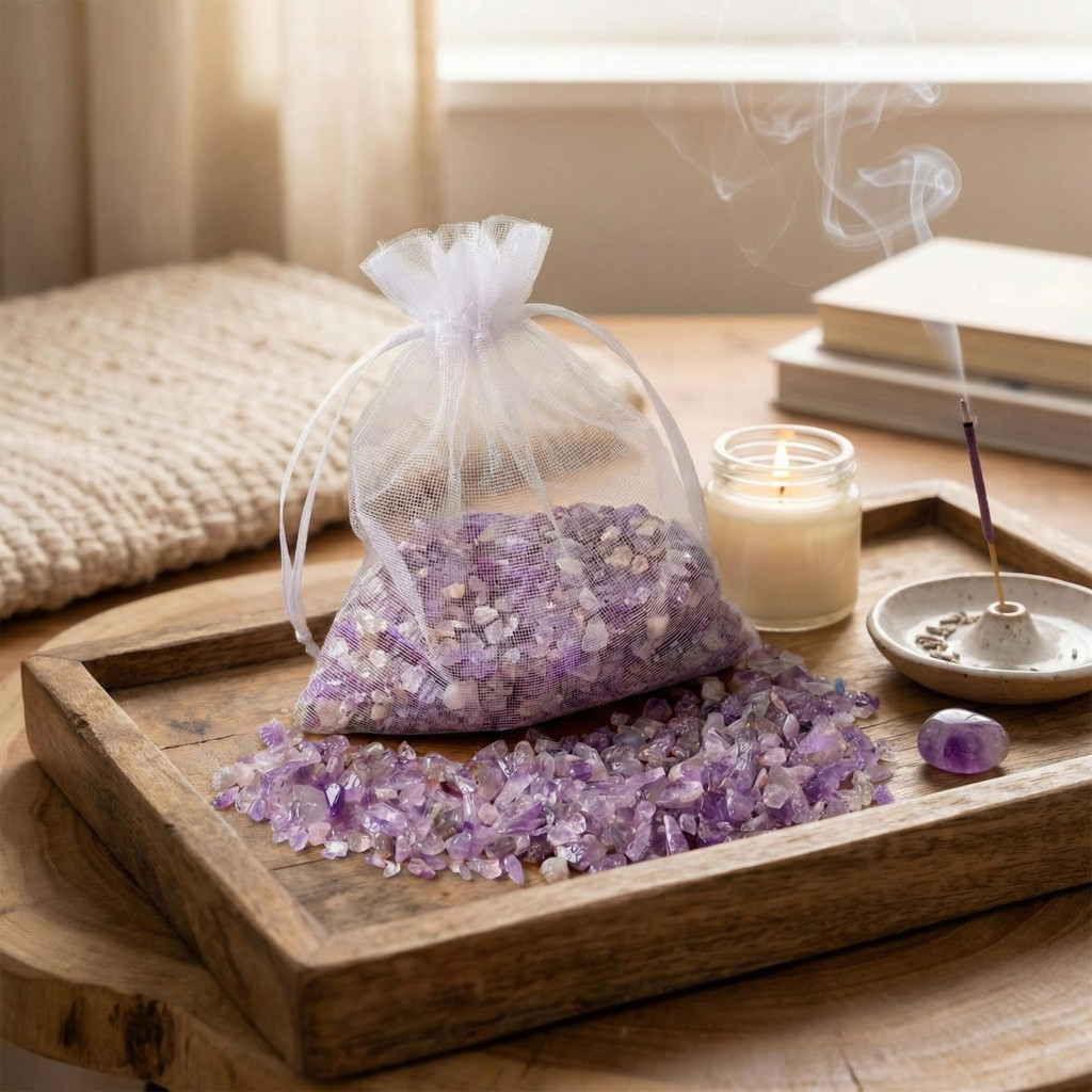 Ametist Kırık Taş Kese - 40 gr