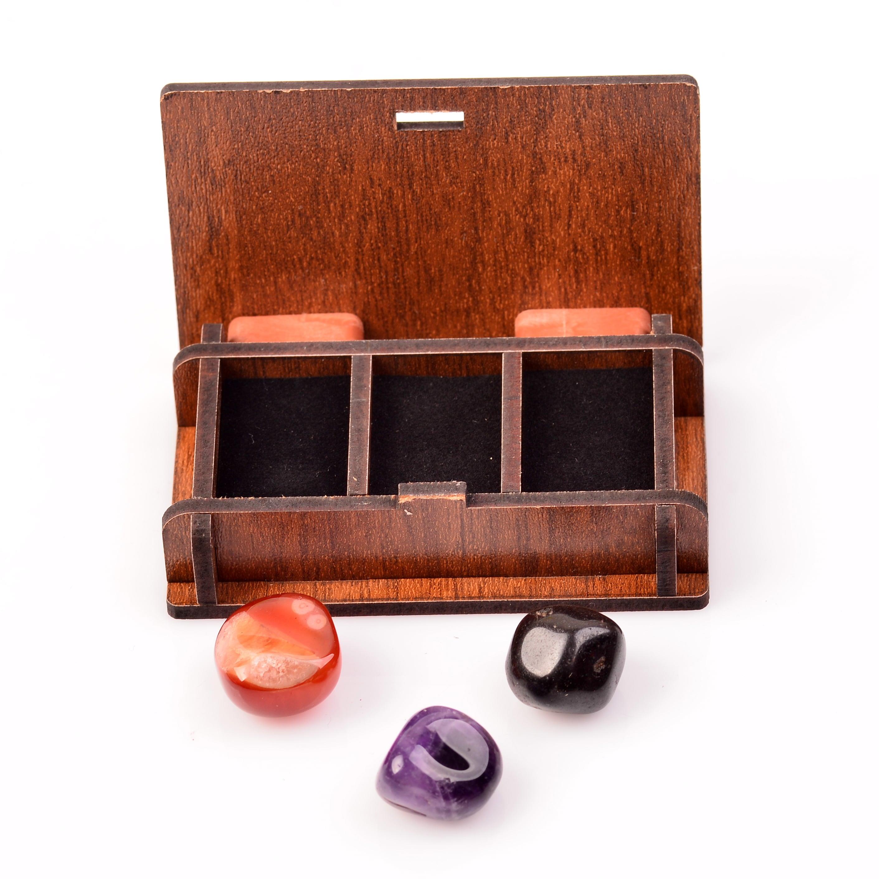 Ametist - Lal - Akik Taşı Kütle - Ahşap Kutulu ( Çok Küçük Boy )