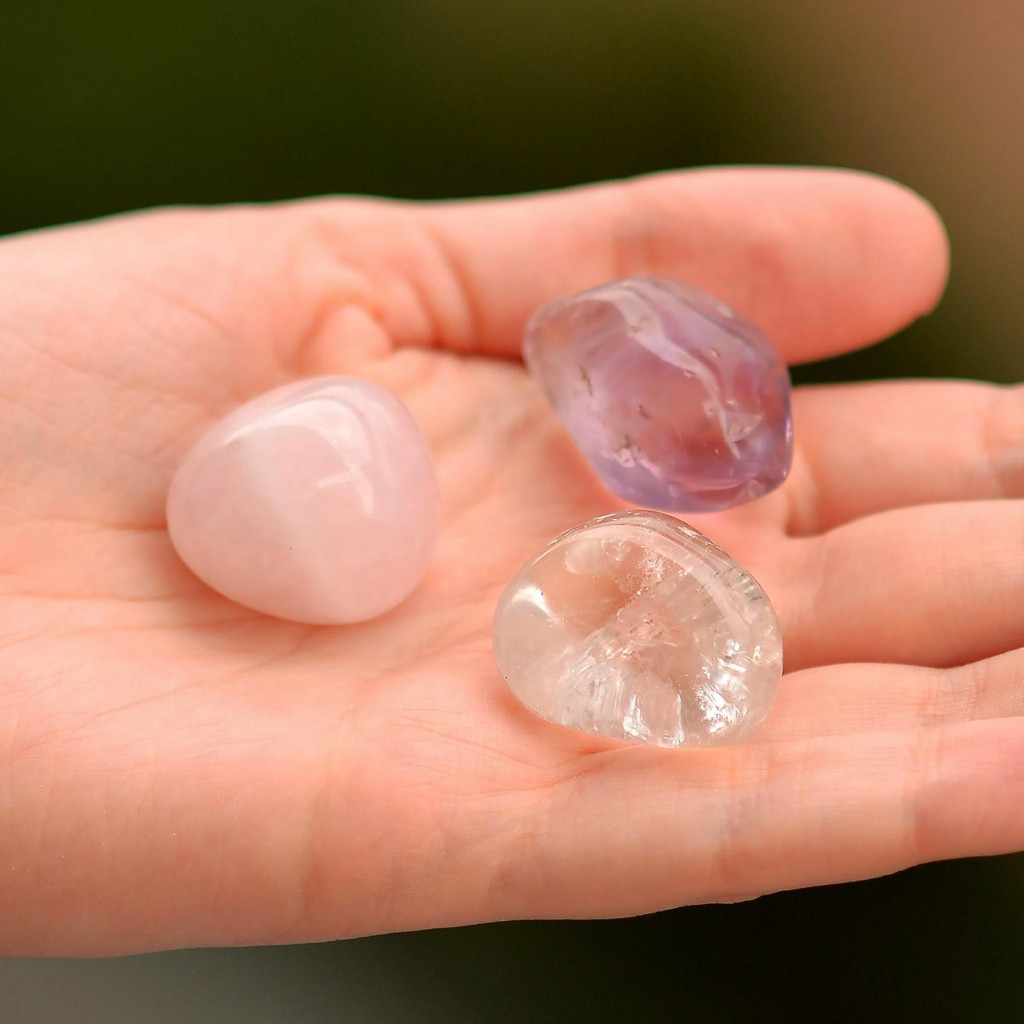 Ametist - Pembe Kuvars - Kristal Kuvars Taşı Kütle