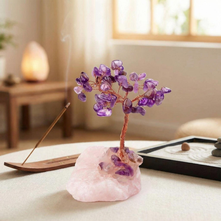 Ametist Taşı Ağaç – Pembe Kuvars Taşlı