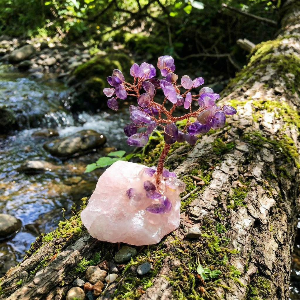 Ametist Taşı Ağaç – Pembe Kuvars Taşlı