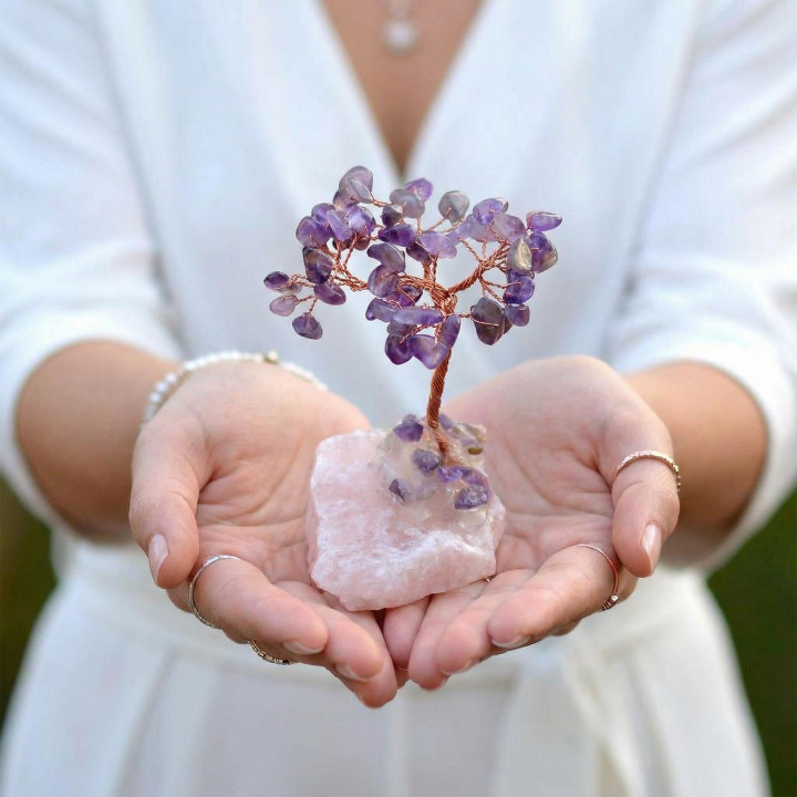 Ametist Taşı Ağaç – Pembe Kuvars Taşlı