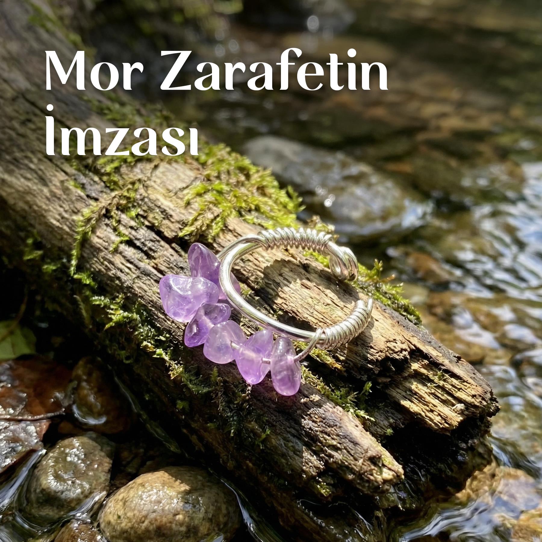 Ametist Taşı Ayarlamalı Yüzük - Kırık Taş Ametist