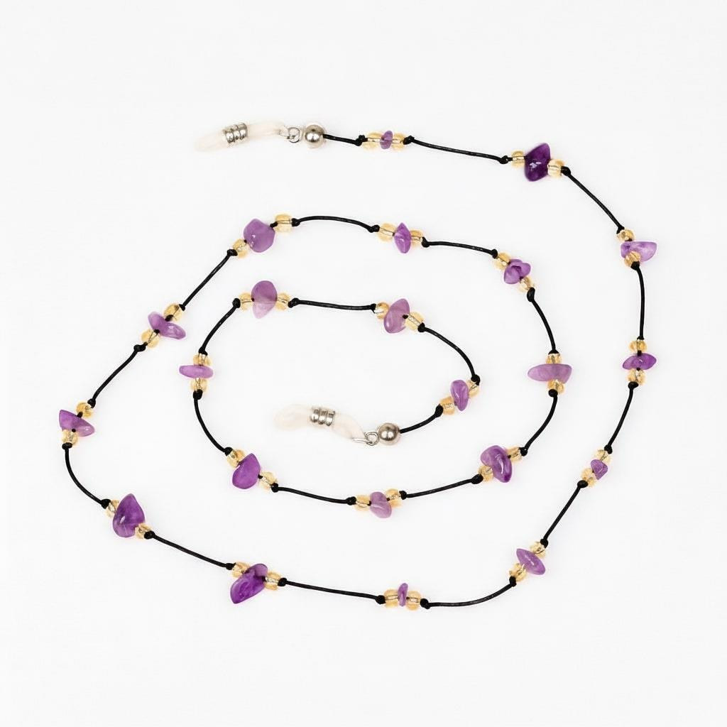 Ametist Taşı Gözlük Askısı  – Doğal Taş Şıklığı Ametist Taşı Gözlük Askısı  – Doğal Taş Şıklığı