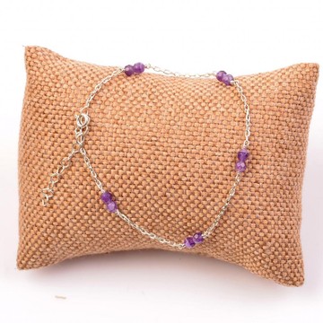 Ametist Taşı Gümüş Halhal - 2