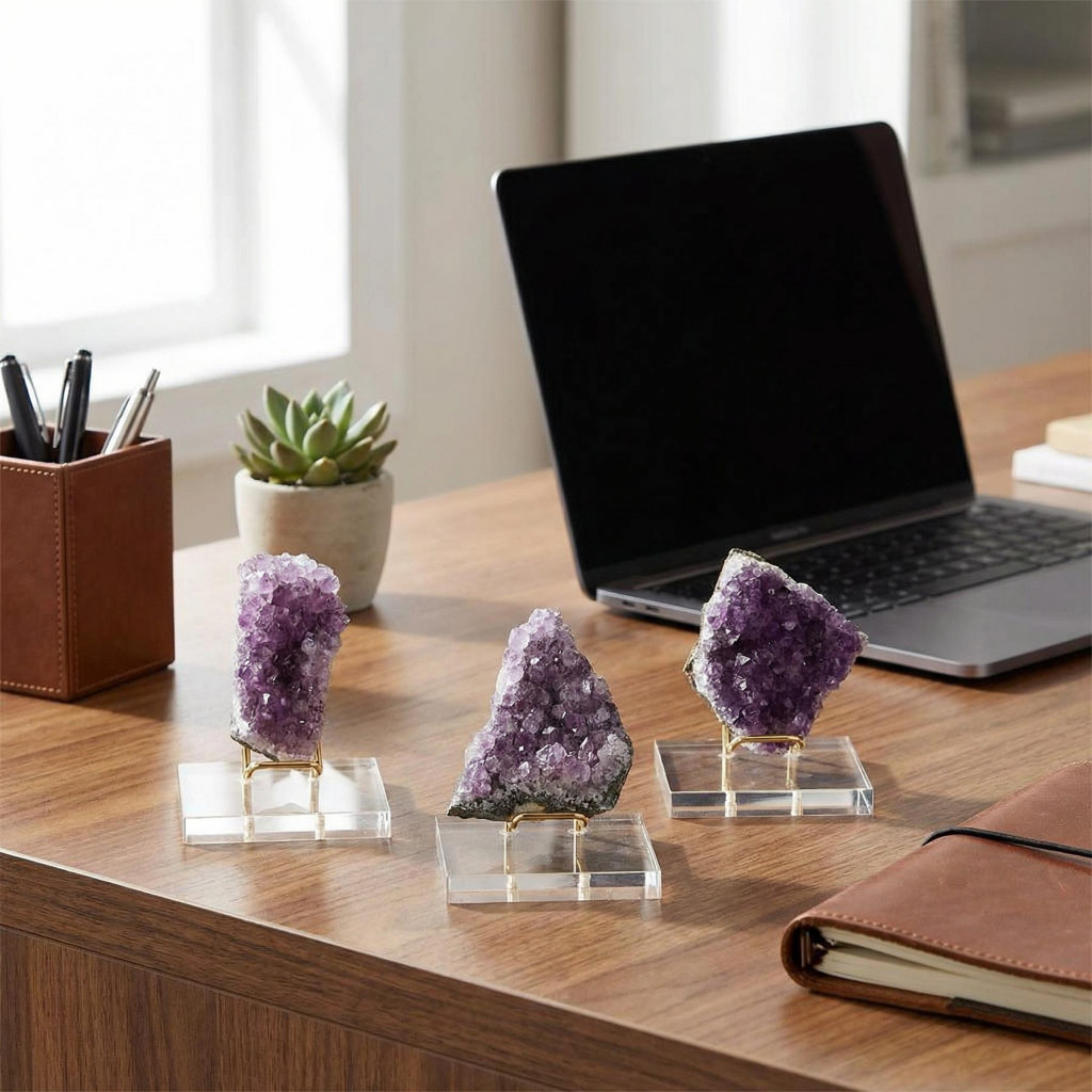 Ametist Taşı Ham Parça –Plexi Stantlı