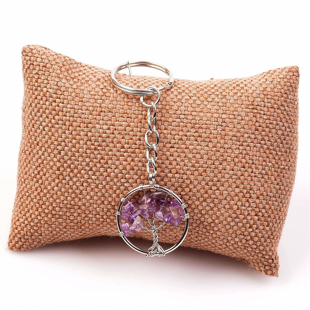 Ametist Taşı Hayat Ağacı Anahtarlık