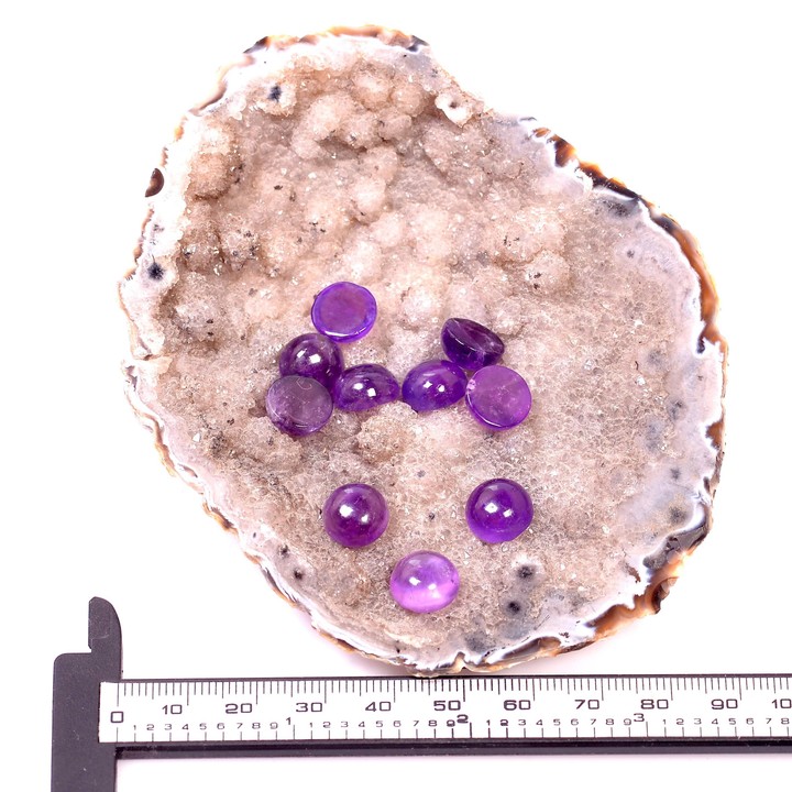 Ametist Taşı Kabaşon - 10 mm Yüzük ve Kolye Taşı