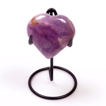 Ametist Taşı Kalp Kütle - Metal Standlı ( Chevron Ametist ) - 2
