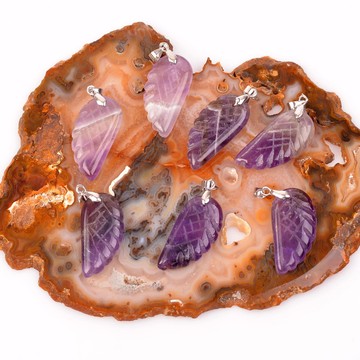 Amethyst Stone Wing Necklace - 2