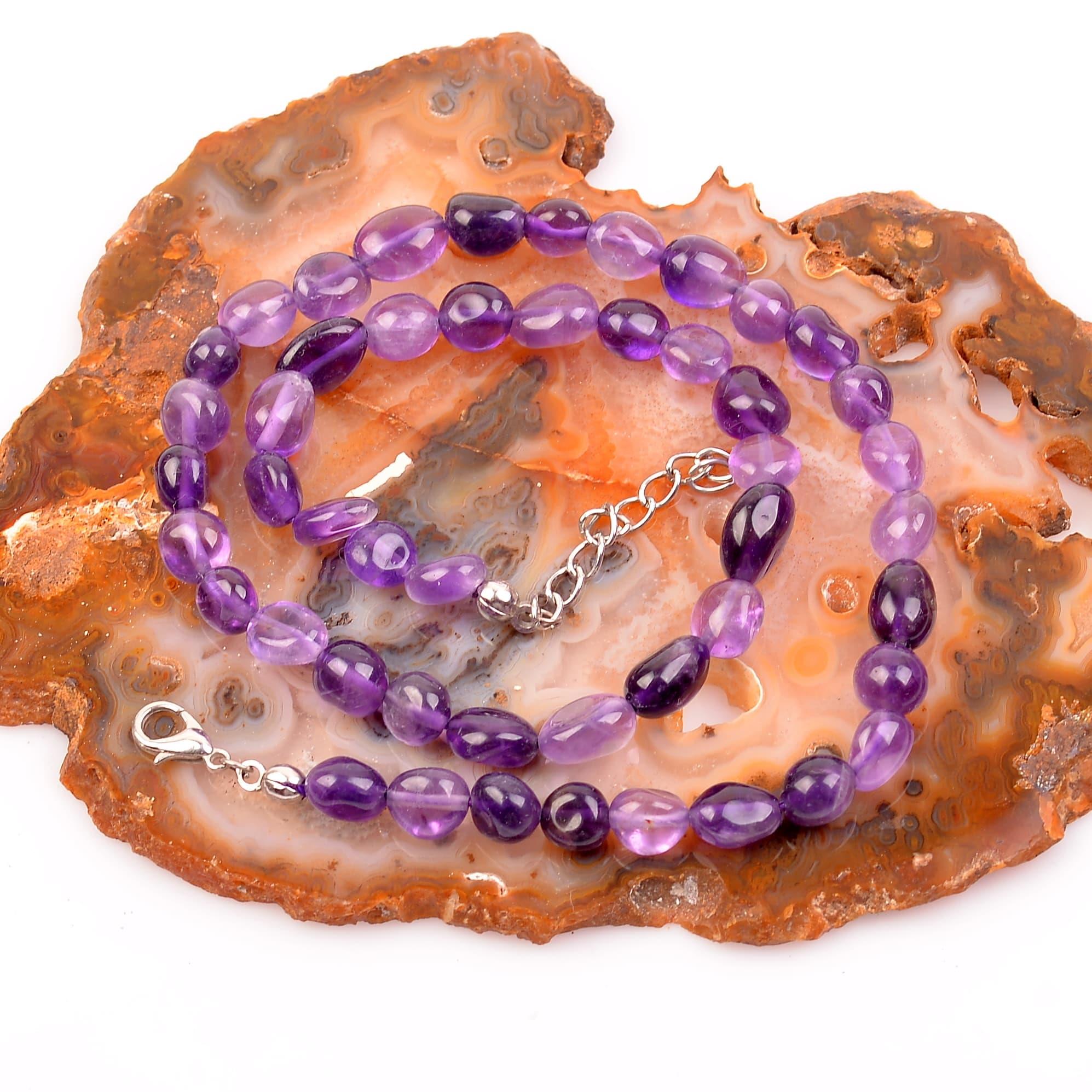 Amethyst Stone Necklace Amorf Cut