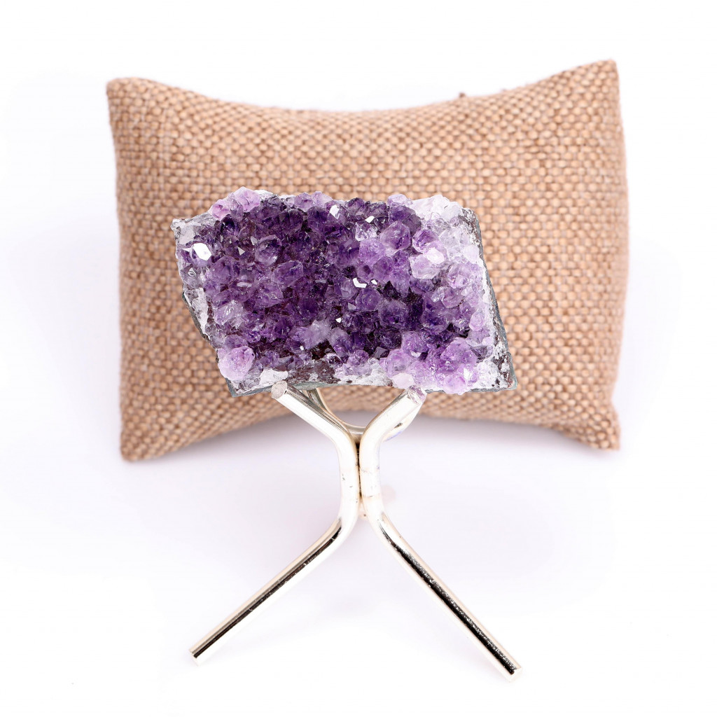 Ametist Taşı Metal Standlı Kütle - Ham Ametist Taşı Parça Ametist Taşı Metal Standlı Kütle - Ham Ametist Taşı Parça