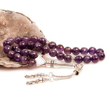 Amethyst Stone Tesbih-8 mm (Faset Cutting) - 2