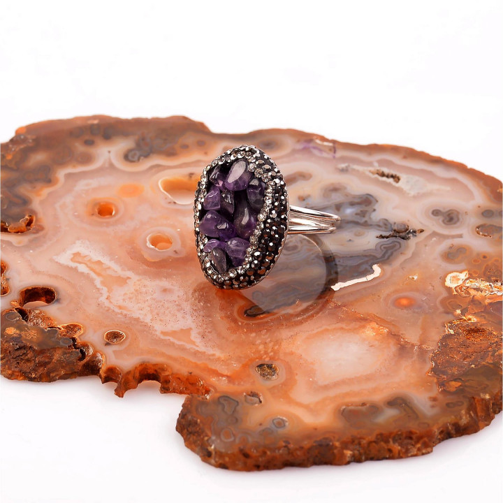 Ametist Taşı Yüzük - Ayarlamalı - 2