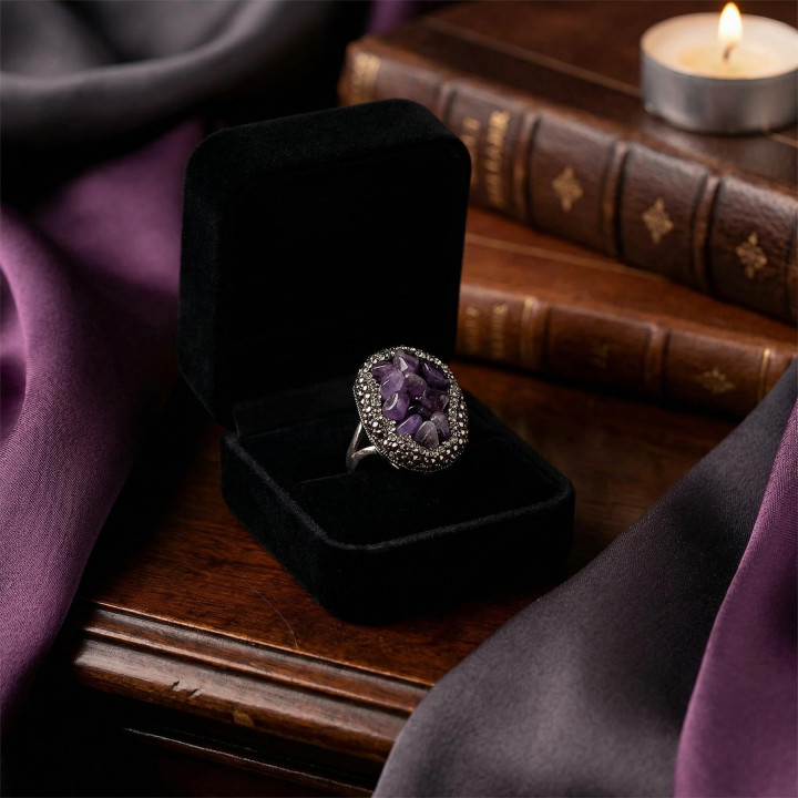 Ametist Taşı Yüzük - Ayarlamalı