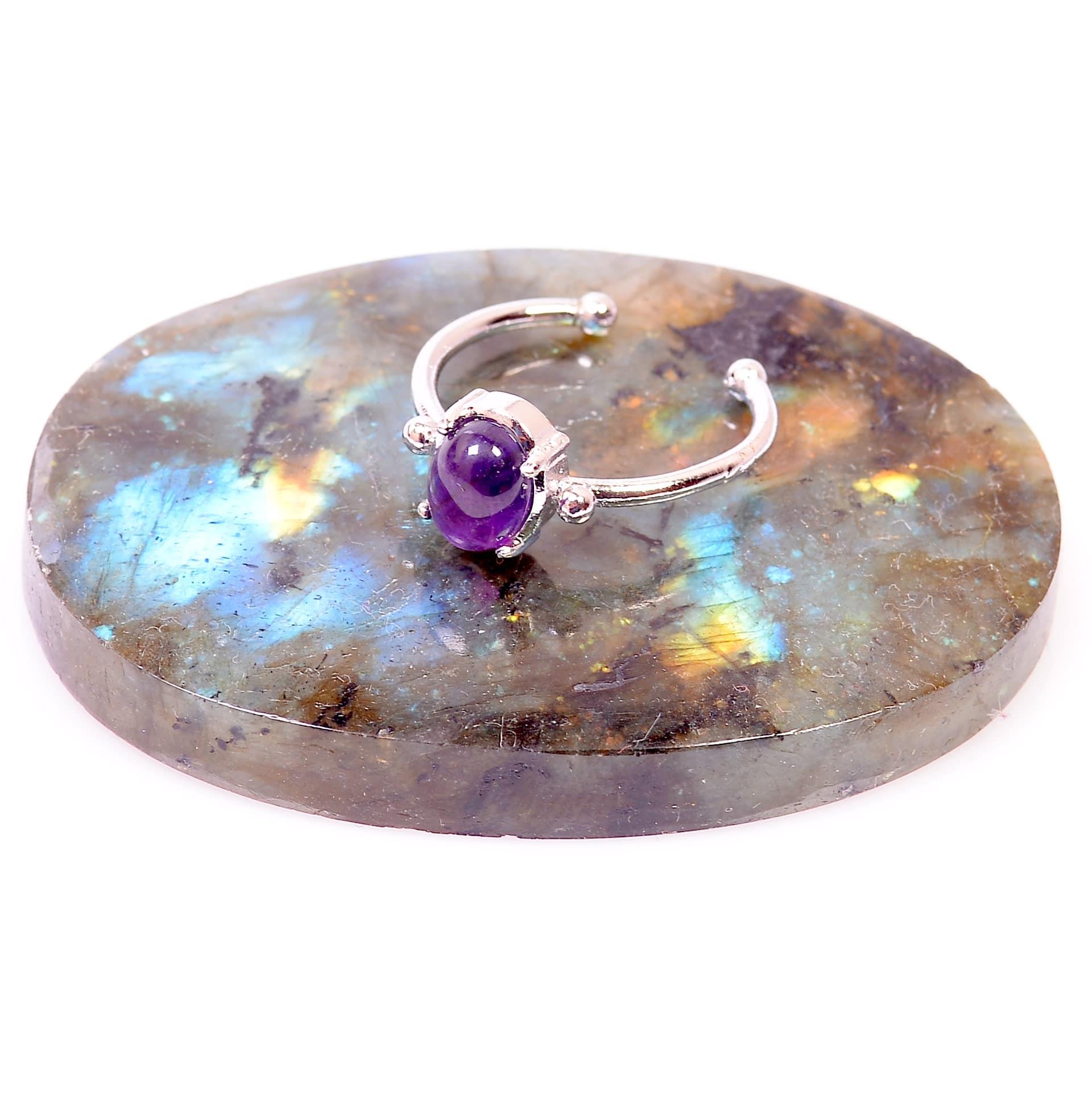 Ametist Taşı Yüzük - Ayarlamalı