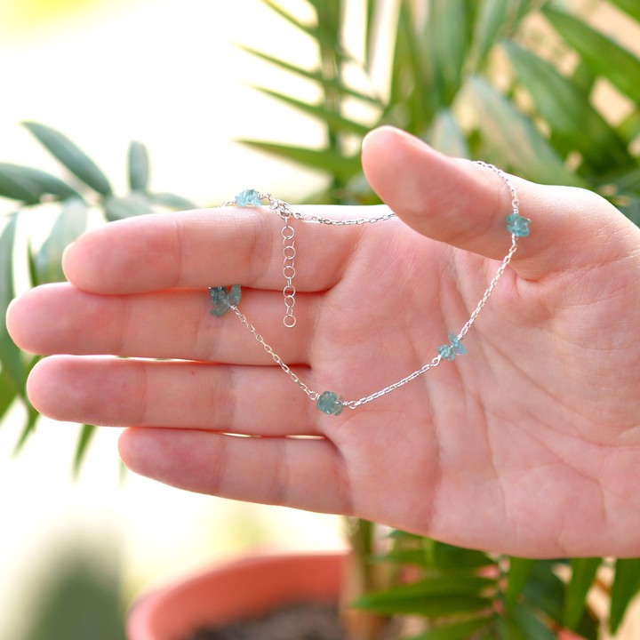 Apatit Taşı Gümüş Halhal - 2