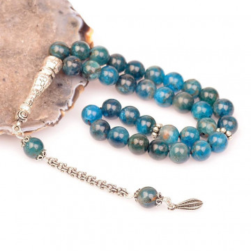 Apatit Taşı Gümüş Tesbih ( 8 mm ) - 2