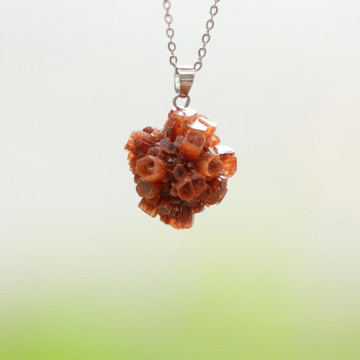 Aragonit Taşı Çelik Kolye Ucu - 2