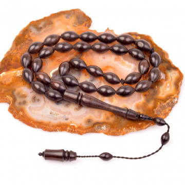 Arpa Kesim Abanoz Ağacı Tesbih (8*13 mm) - 2
