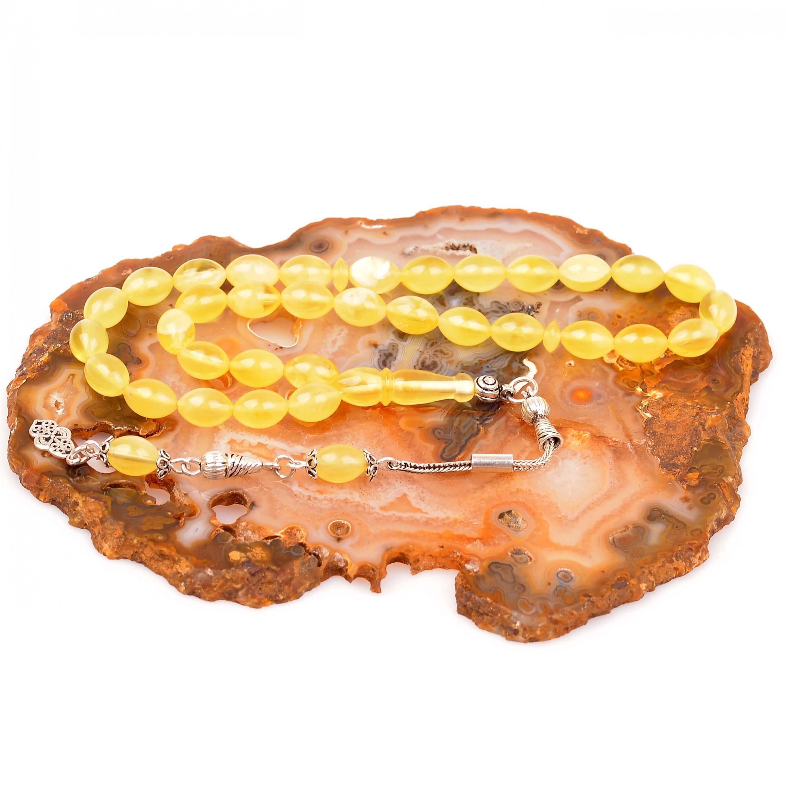 Arpa Cut Drop Amber Prayer Beads 6*9 mm Certified Ürün
