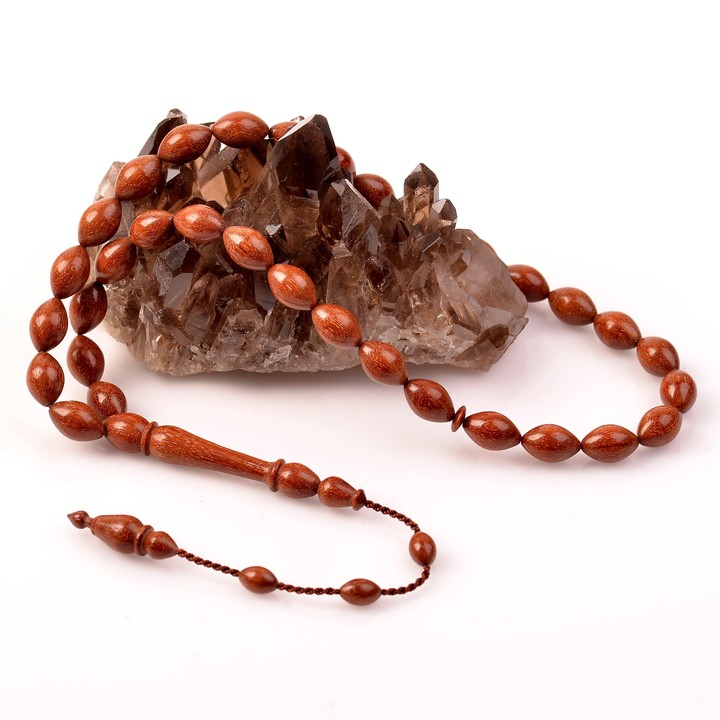 Arpa Kesim Gül Ağacı Tesbih - 8*12 mm - 2