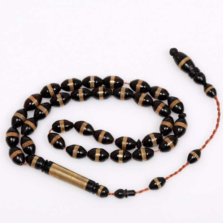 Arpa Kesim İşlemeli Kuka Tesbih 6*10 mm - 1