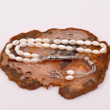 Arpa Kesim Sedef Taşı Tesbih ( 6*9 mm ) - 2