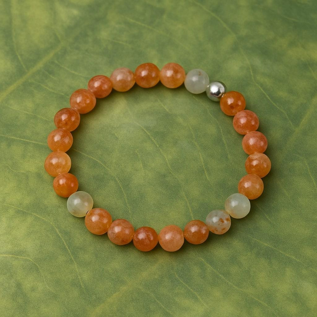 Arusha Taşı Doğal Taş Bileklik – Unisex, Lastikli, 7 mm, Çelik Malzemeli