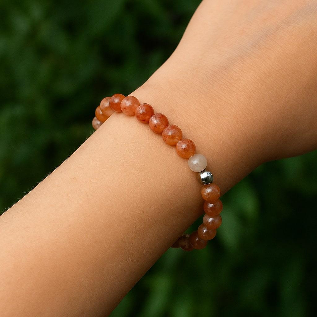 Arusha Taşı Doğal Taş Bileklik – Unisex, Lastikli, 7 mm, Çelik Malzemeli