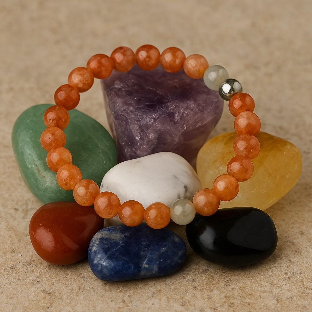 Arusha Taşı Doğal Taş Bileklik – Unisex, Lastikli, 7 mm, Çelik Malzemeli