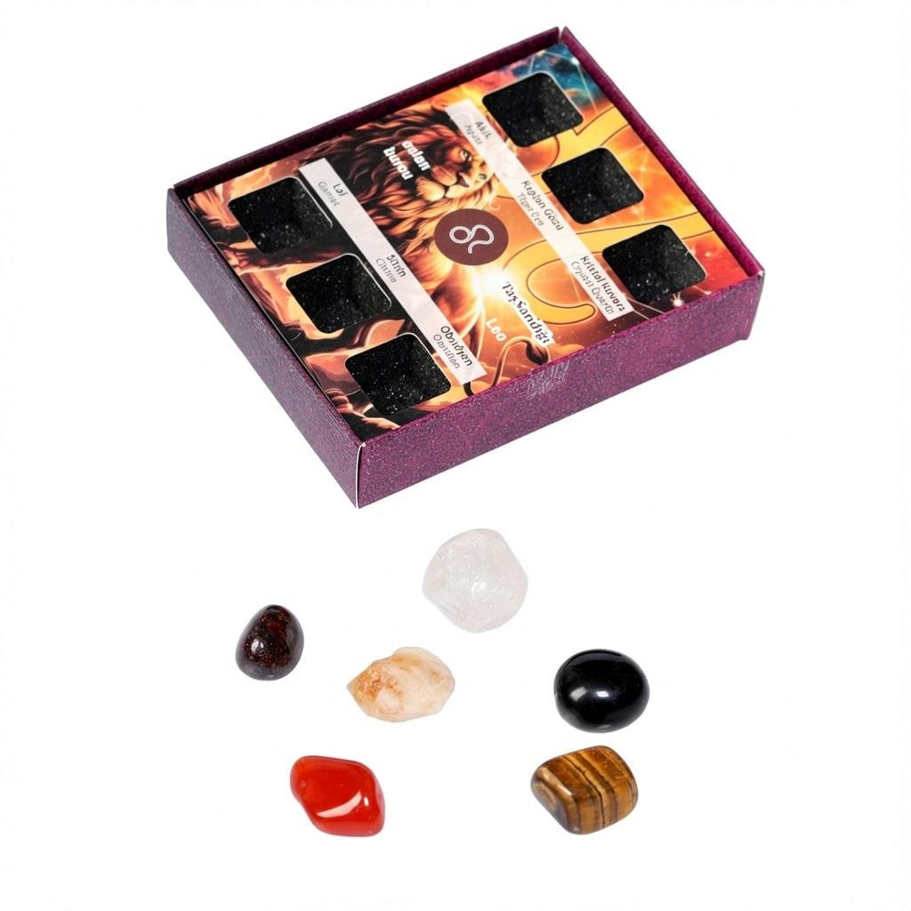 Aslan Burcu Doğal Taş Seti – Karton Kutulu