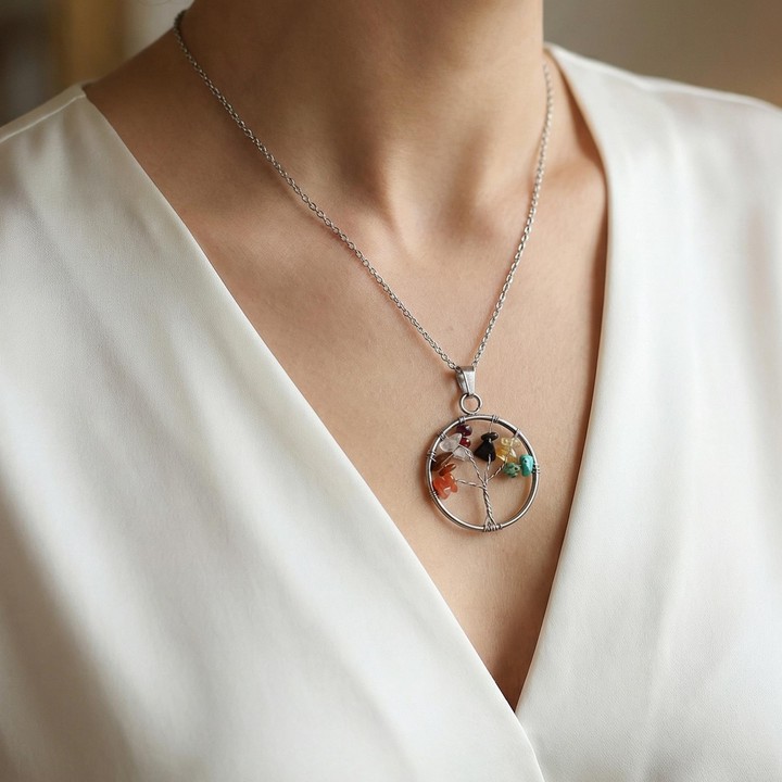 Aslan Burcu Hayat Ağacı Kolye - Paslanmaz Çelik