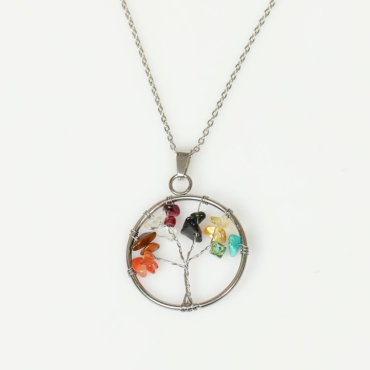 Aslan Burcu Hayat Ağacı Kolye - Paslanmaz Çelik