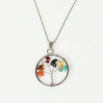 Aslan Burcu Hayat Ağacı Kolye - Paslanmaz Çelik - 2