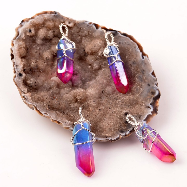 Aura Kuvars Taşı Kolye - Tel Sargılı - 2