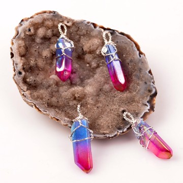 Aura Kuvars Taşı Kolye - Tel Sargılı - 2