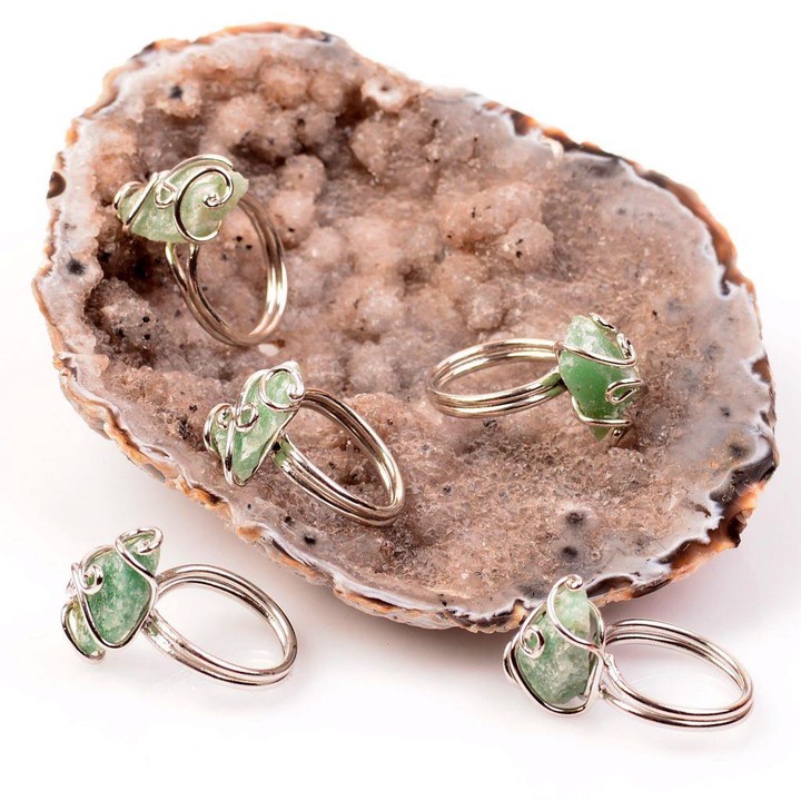 Aventurin Taşı Ayarlamalı Yüzük -Ham Aventurin