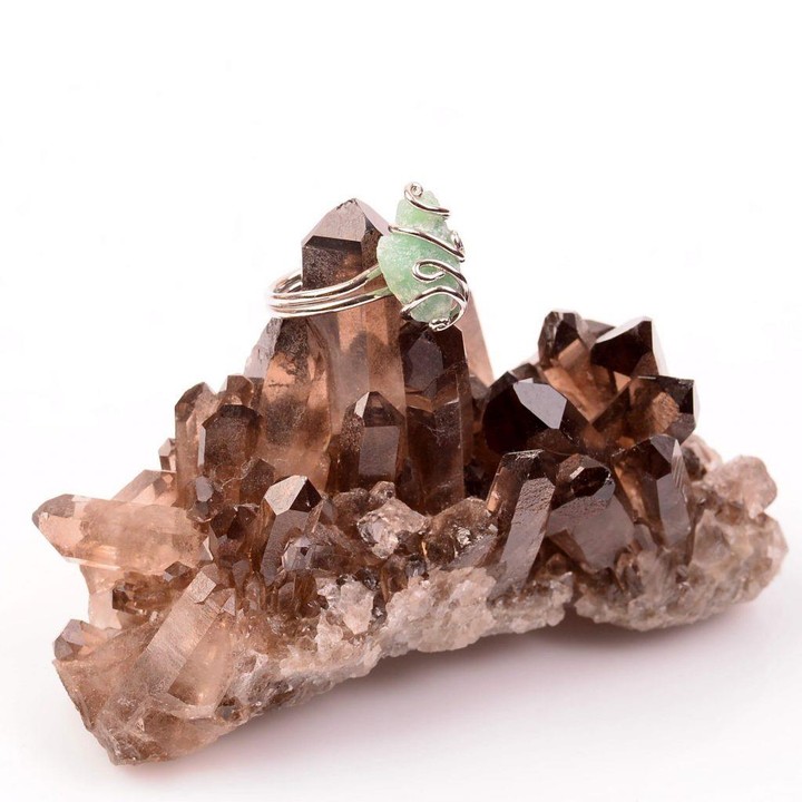 Aventurin Taşı Ayarlamalı Yüzük -Ham Aventurin