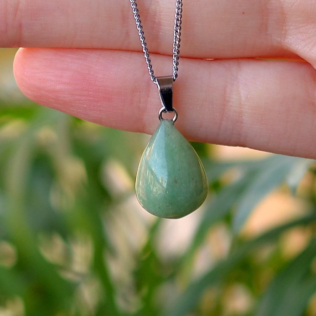 Aventurin Stone Drop Necklace