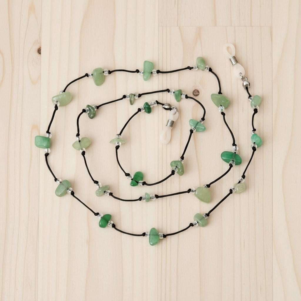 Aventurin Taşı Gözlük Askısı – Doğal Taş Gözlük İpi, Şans Taşı Aventurin Taşı Gözlük Askısı – Doğal Taş Gözlük İpi, Şans Taşı