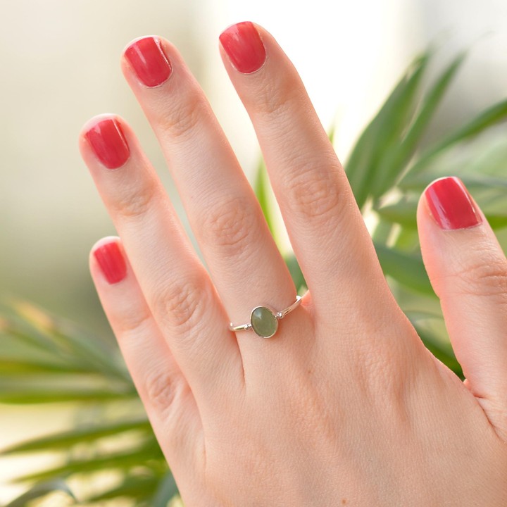 Aventurin Taşı Gümüş Yüzük - Ayarlamalı