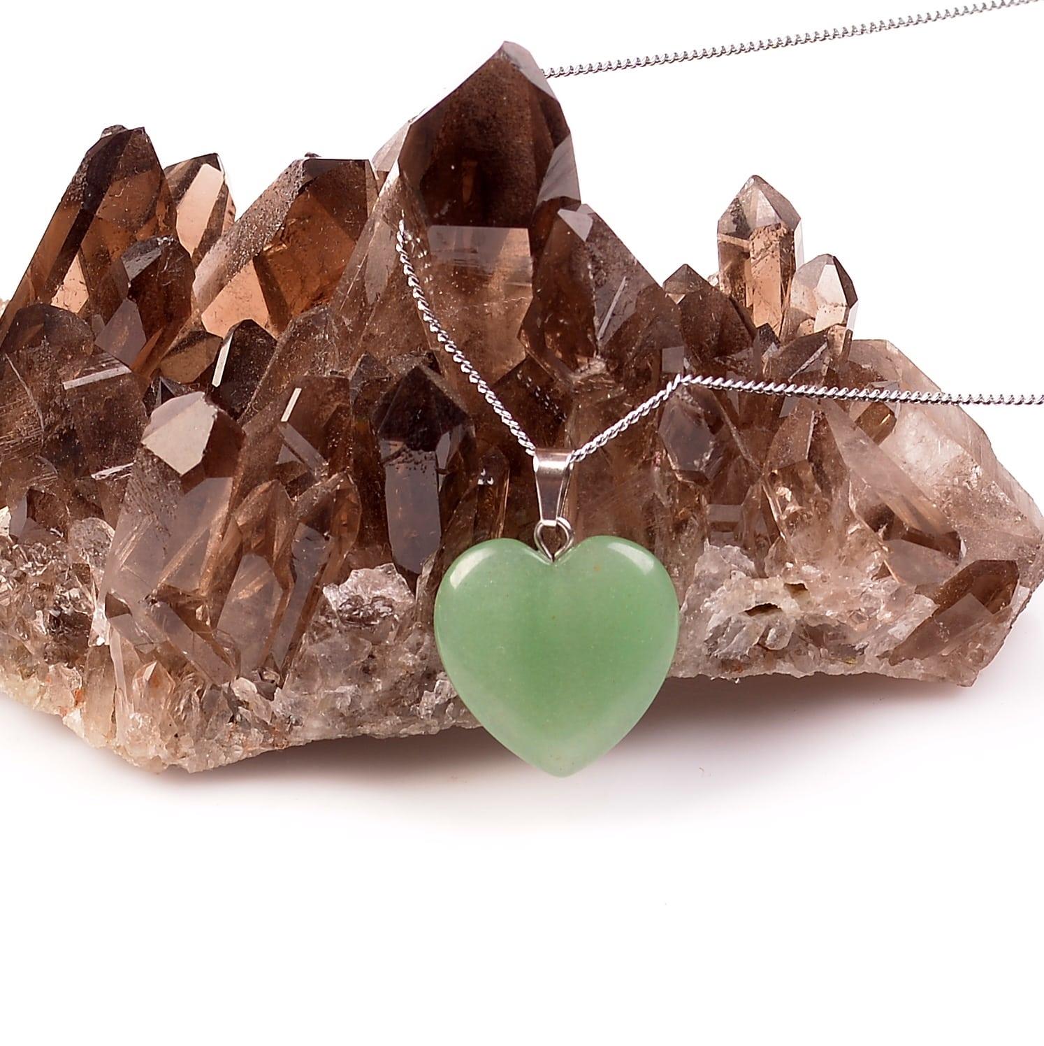 Aventurin Stone Heart Necklace Small