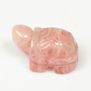 Pembe Kuvars Taşı Kaplumbağa Figürü - 2
