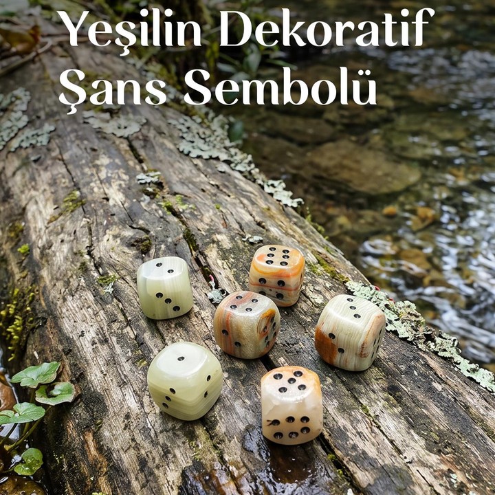 Yeşil Oniks Taşı Küçük Boy Zar