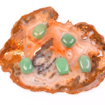 Aventurin Taşı Kolye - Küp Şeklinde - 2