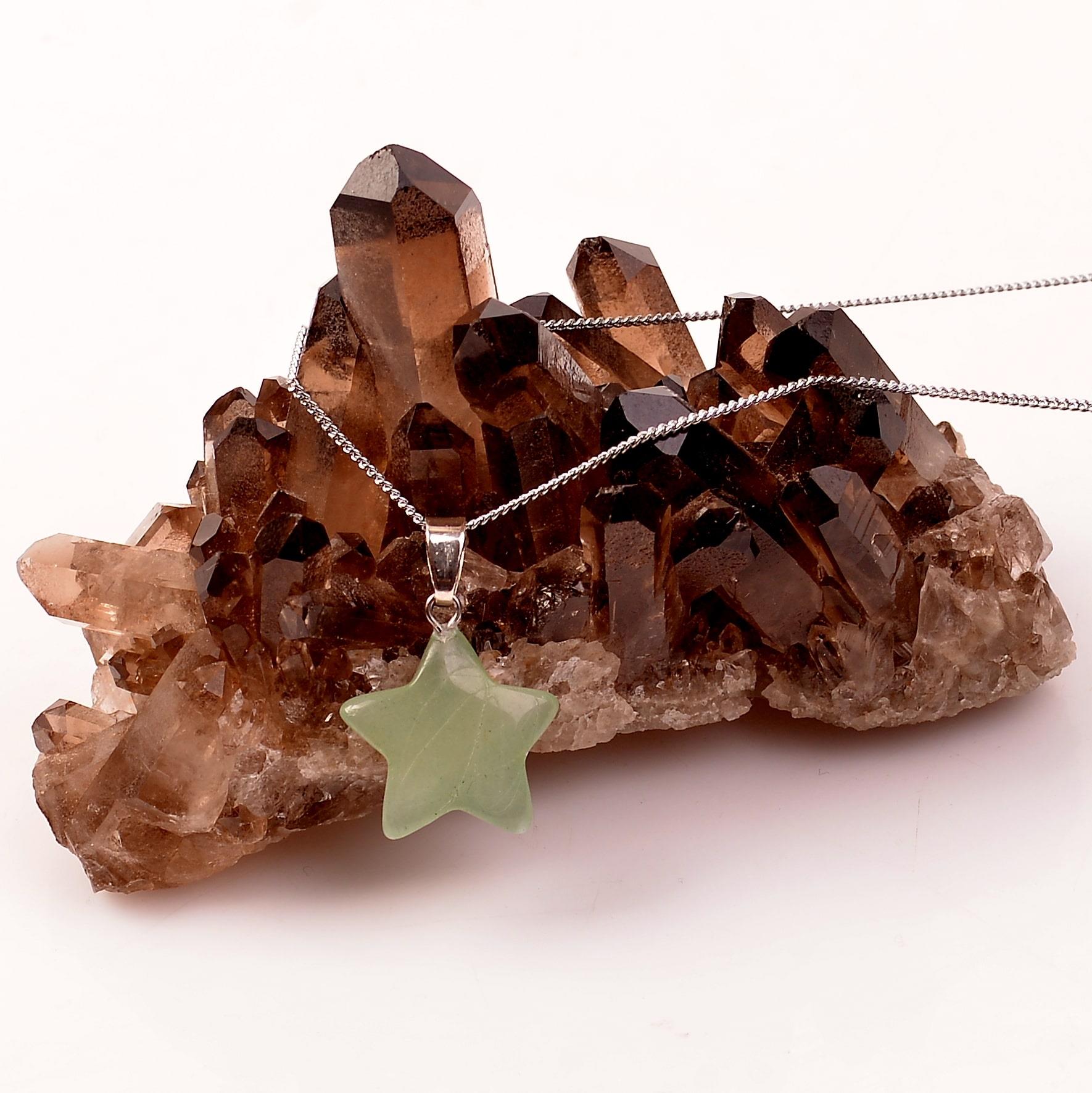 Aventurin Stone Star Şeklinde Necklace