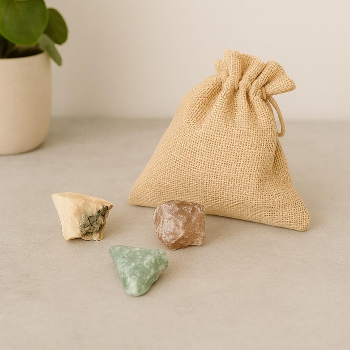 Doğal Taş Üçlü Set – Dumanlı Kuvars, Aventurin, Ay Taşı