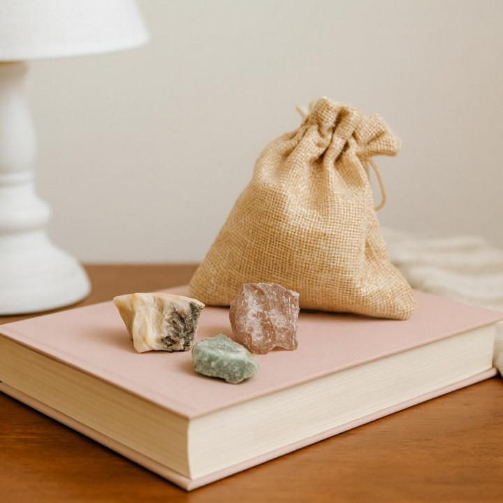 Doğal Taş Üçlü Set – Dumanlı Kuvars, Aventurin, Ay Taşı